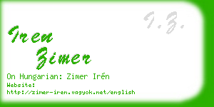iren zimer business card